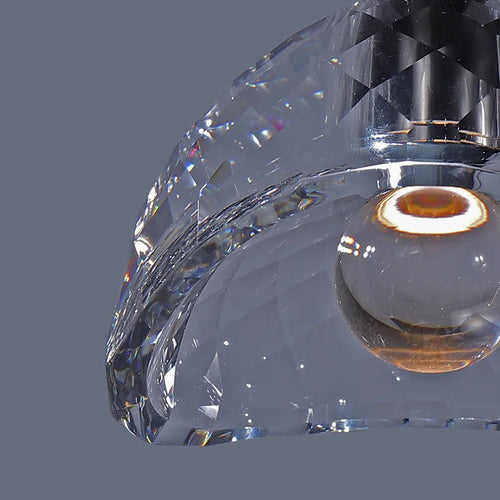 luminaire led suspension en cristal k9 de luxe postmoderne - vue 5 sur 8