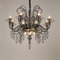 lustre design baroque noir et blanc pour éclairage intérieur