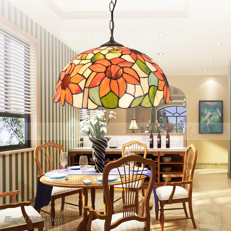 suspension baroque en verre teinté pour intérieur élégant - vue 4 sur 15