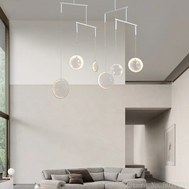 lampe suspendue design nordique moderne en verre circulaire décoratif