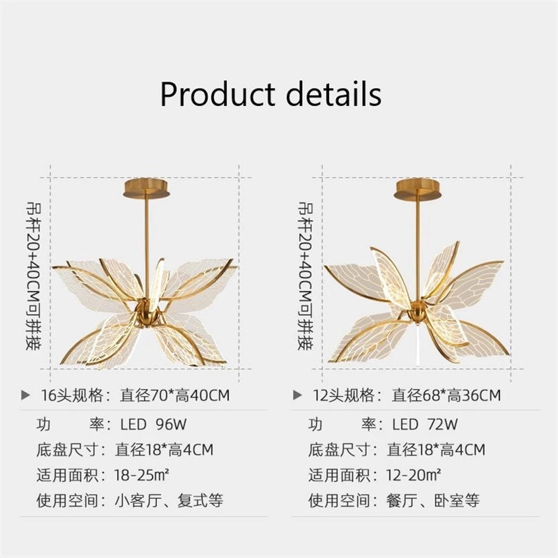 suspension modernes en acrylique motif papillon - vue 5 sur 8