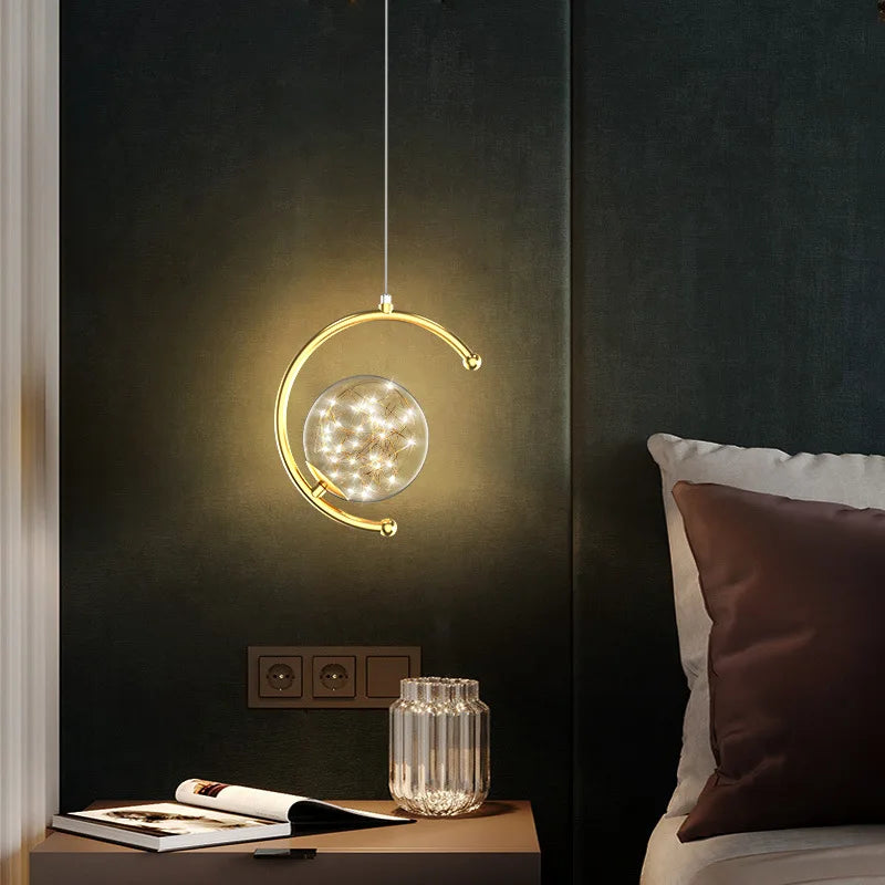 suspension boule de verre nordique pour luminaires gypsophile