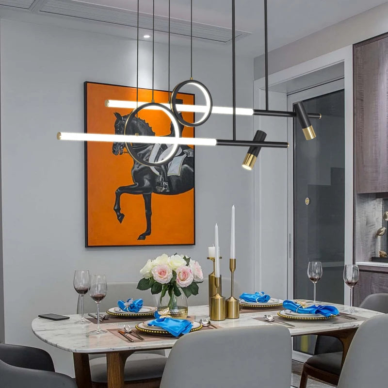 lustre moderne nordique simple pour restaurant et bar - vue 6 sur 9