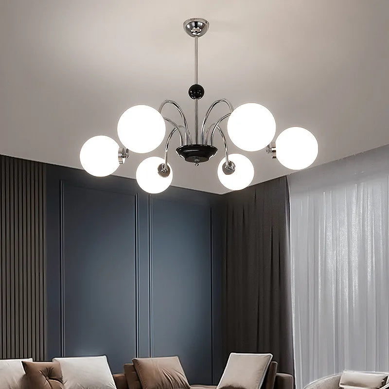 lustre nordique américain en verre led suspendu décoratif - vue 4 sur 13