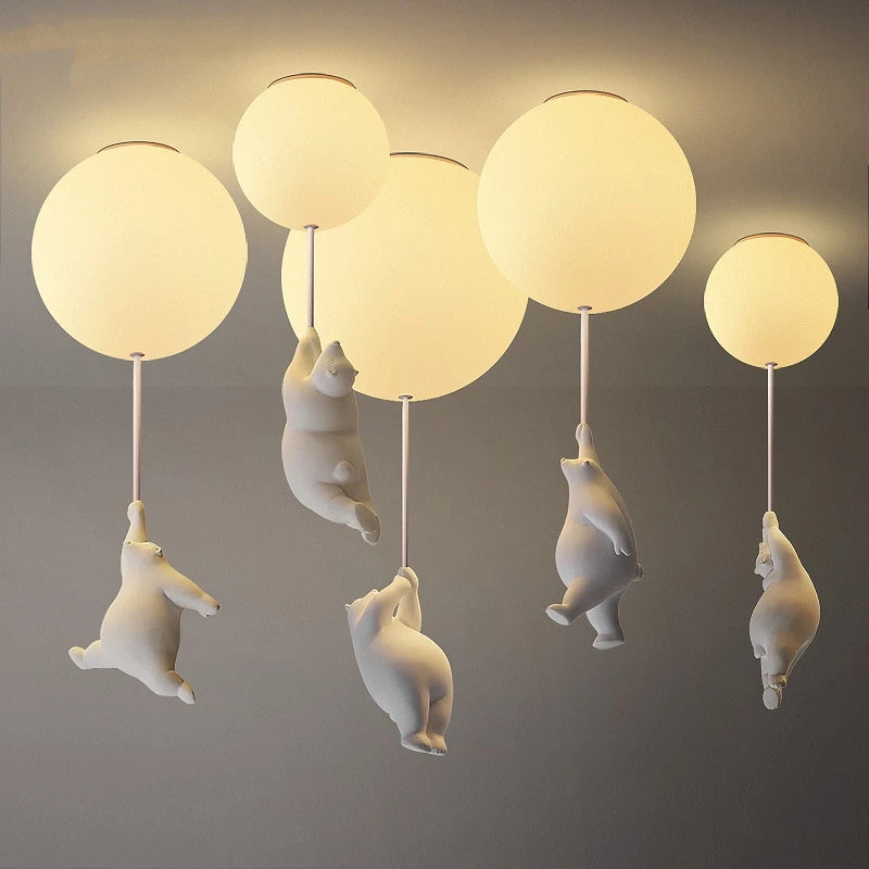 Plafonnier led ours animé maison chambres enfants chambre coucher décoration salon - vue 4 sur 20