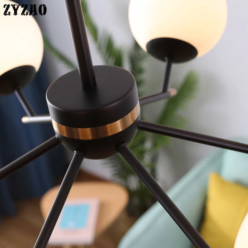 lustre moderne en boule de verre pour décoration intérieure élégante - vue 5 sur 9
