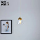suspension rétro en laiton et verre design élégant et luxueux