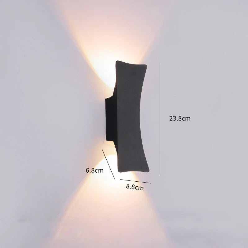 Applique extérieure LED moderne porte lumières escalier entrée balcon maison jardin porche terrasse étanche éclairage mural - vue 4 sur 8
