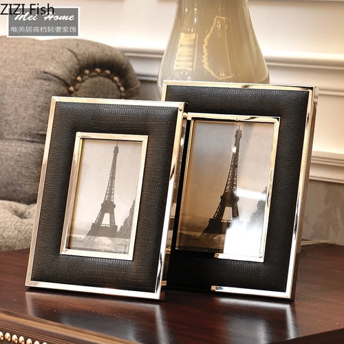 cadre photo moderne en cuir imitation crocodile pour amoureux