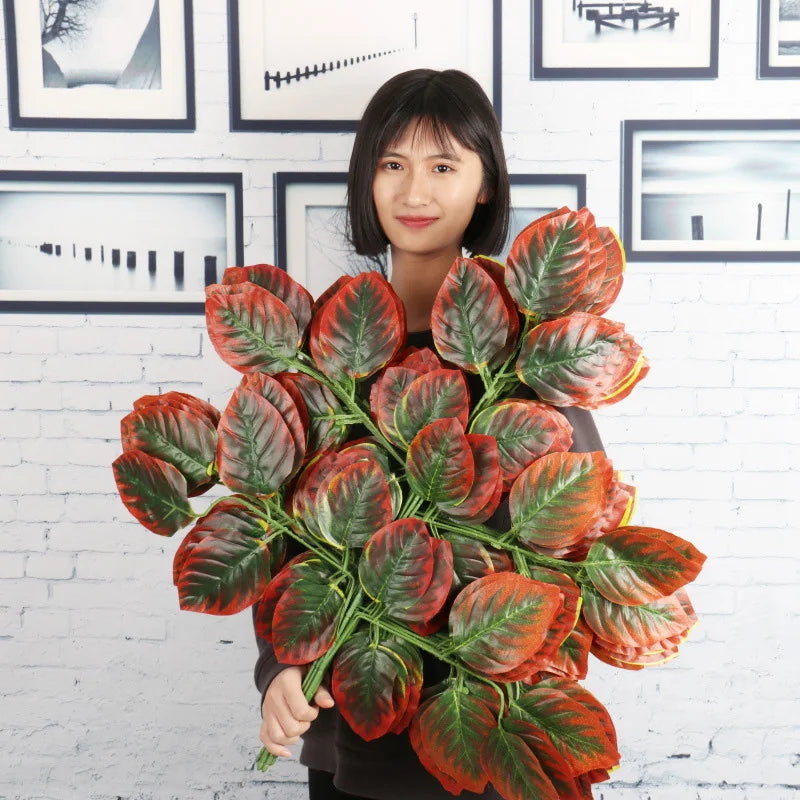 lot de 12 feuilles d'érable artificielles pour décoration d'automne - vue 13 sur 19