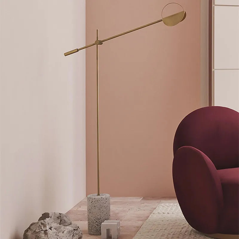 Lampadaire led vintage nordique en fer forgé et marbre