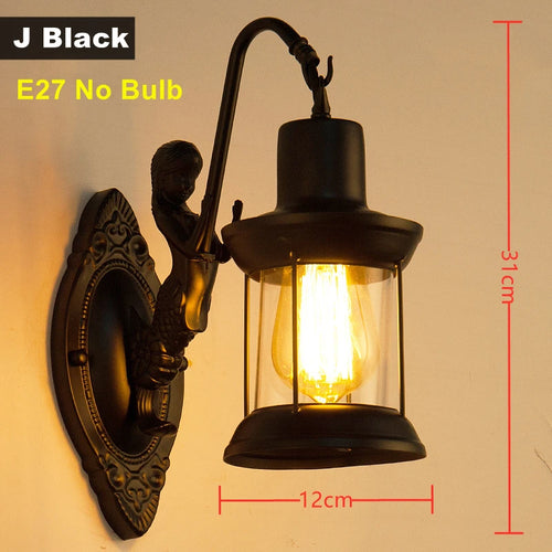 applique murale led rustique en fer vintage pour intérieur et extérieur - vue 20 sur 23