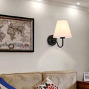 applique murale rétro américaine en tissu avec abat-jour européen led