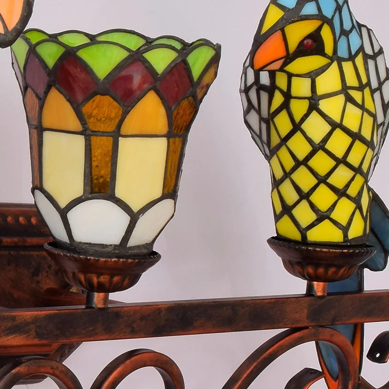 applique murale design en verre coloré motif perroquet - vue 6 sur 20