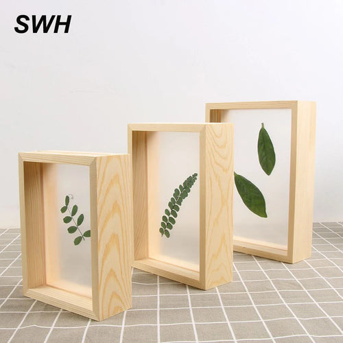 cadre photo vintage en bois et plastique transparent pour décoration intérieur