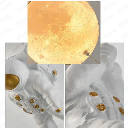 plafonnier lunaire décoratif avec astronaute idéal pour chambre - vue 7 sur 15