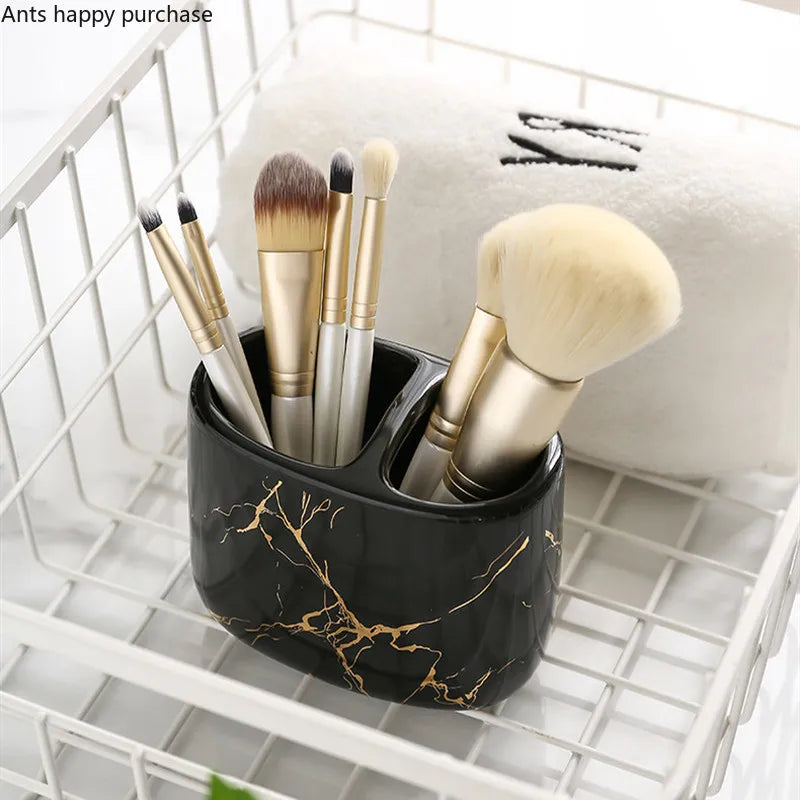 porte-brosse à dents en céramique multifonction pour salle de bain - vue 5 sur 19
