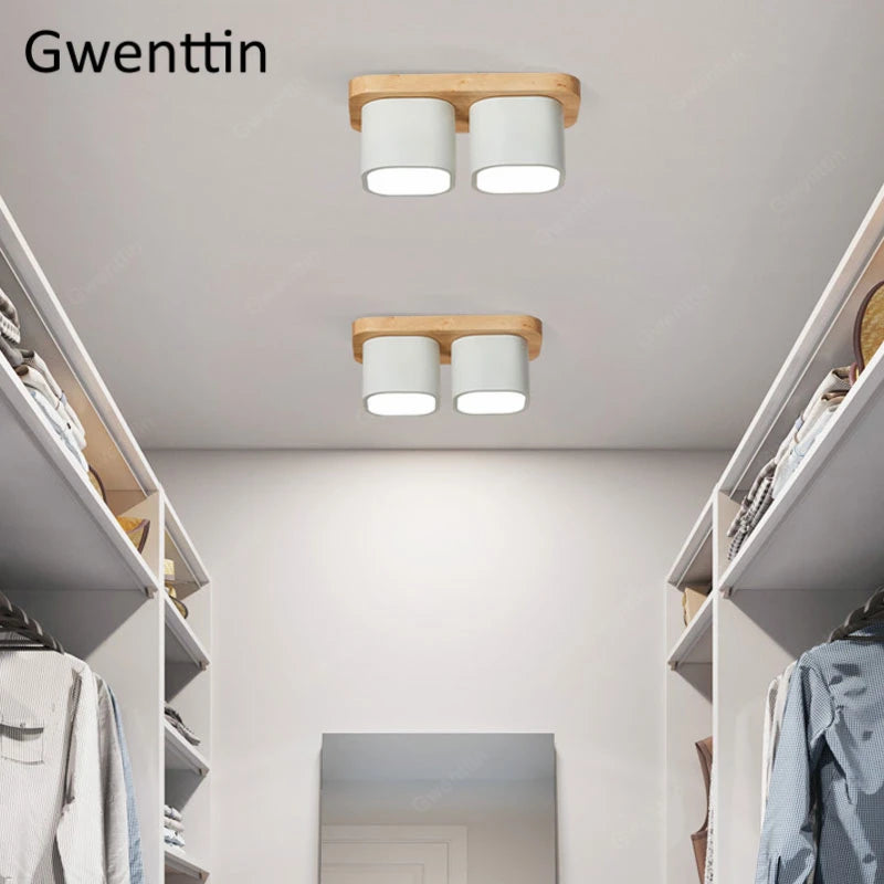 plafonnier moderne en bois et fer design nordique pour intérieur décoratif - vue 3 sur 18