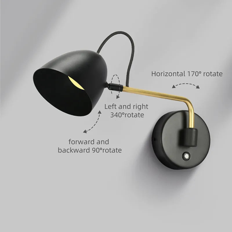 applique murale LED à bras oscillant à intensité variable avec interrupteur tactile Aisilan - vue 6 sur 8