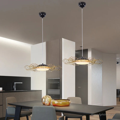 lustre en fer moderne pour décoration intérieure nordique - vue 5 sur 9