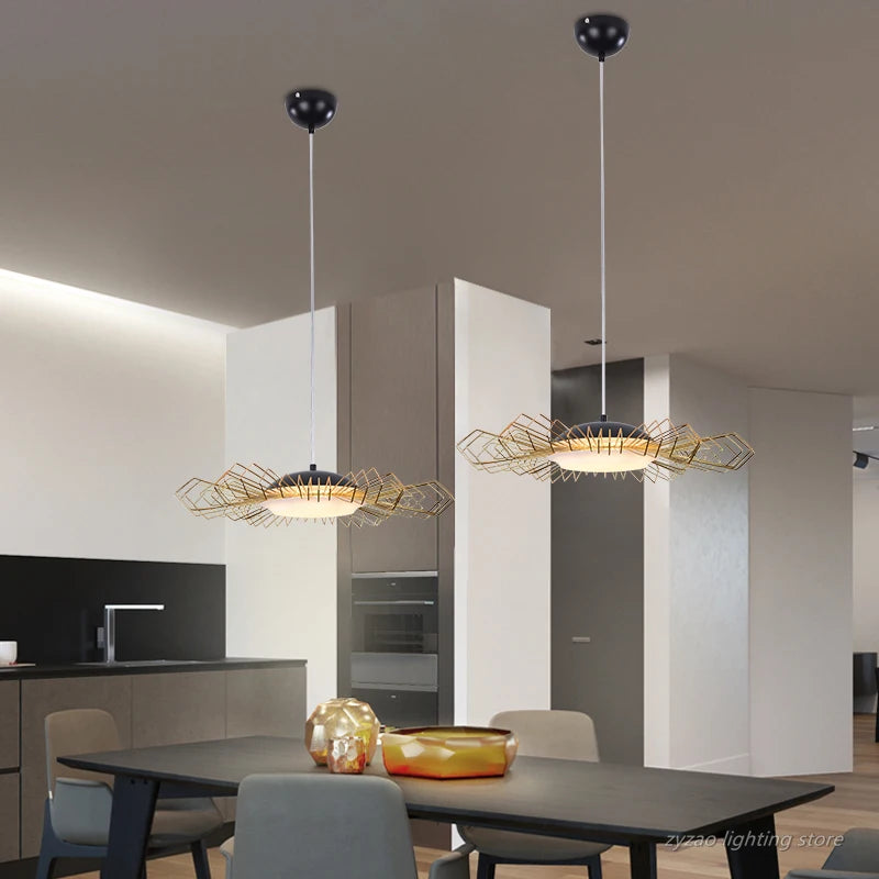 lustre en fer moderne pour décoration intérieure nordique - vue 5 sur 9