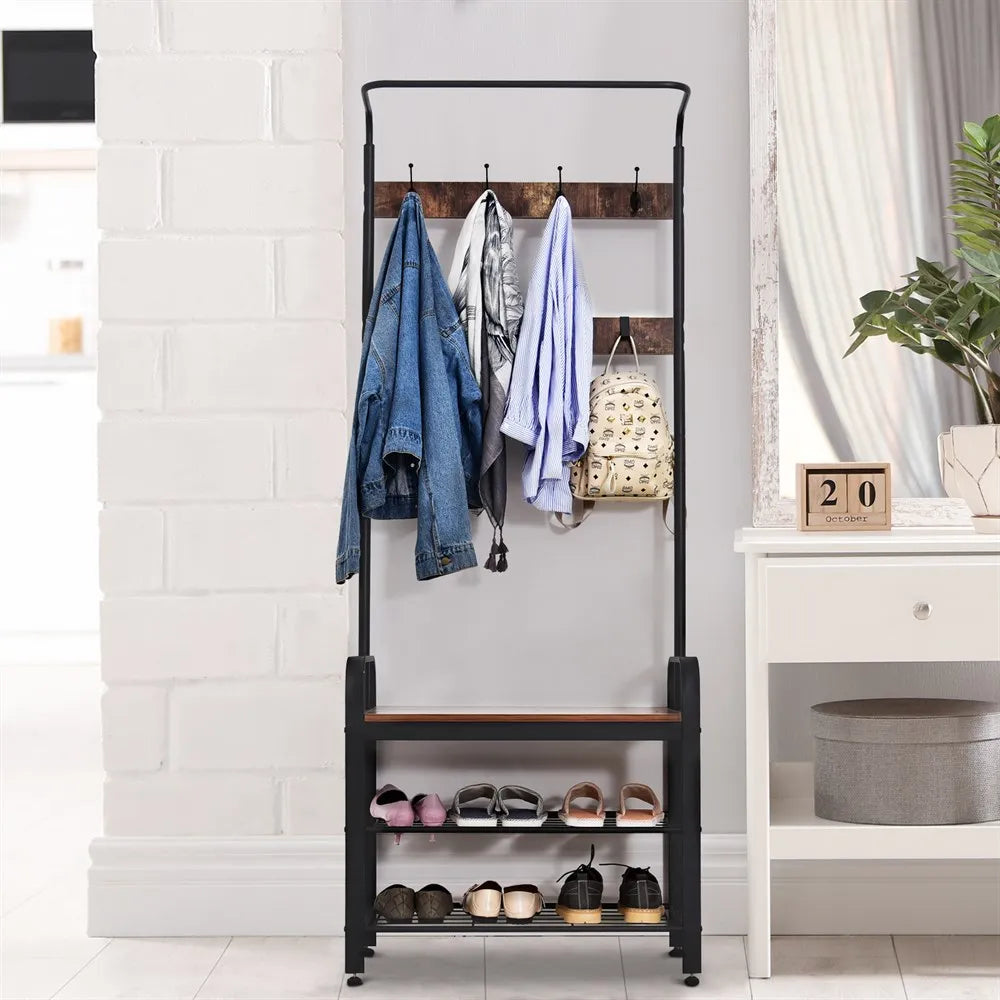 etagère à chaussures en métal avec crochets pratiques pour rangement efficace - vue 7 sur 7