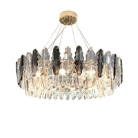 lustre ovale en cristal art déco design moderne à led