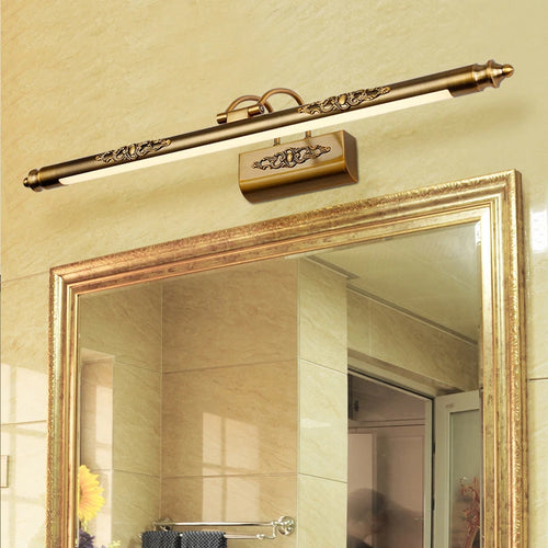 lampe miroir led europe sculptée bronze rétro éclairage photo rockable