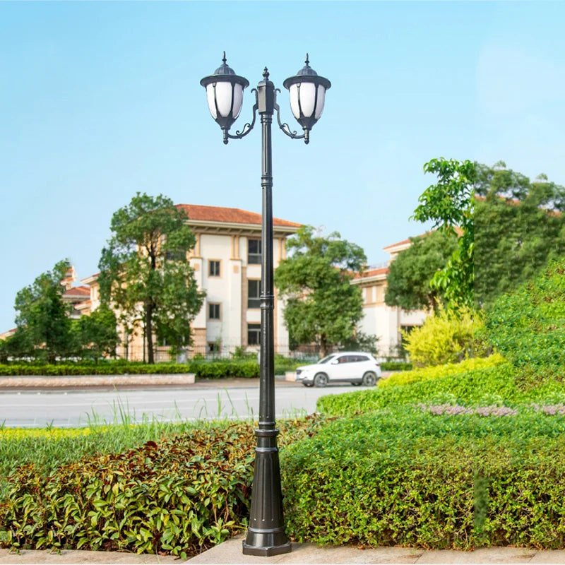 lampe de jardin européenne à quatre têtes étanche pour extérieur - vue 8 sur 12