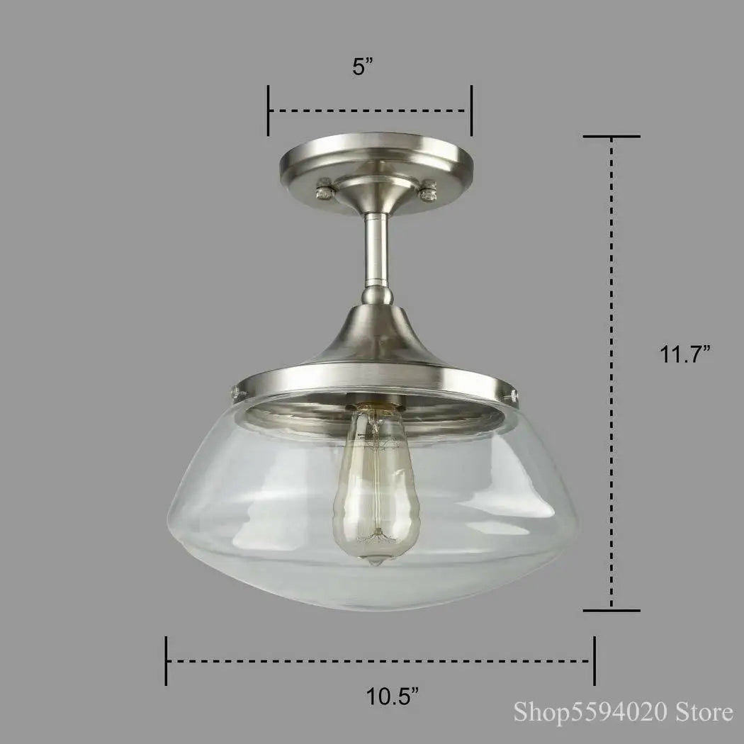 Lustre rétro-industriel lampe en cristal clair verre Transparent lumière salle à manger intérieur ménage chambre lustre plafond - vue 8 sur 8