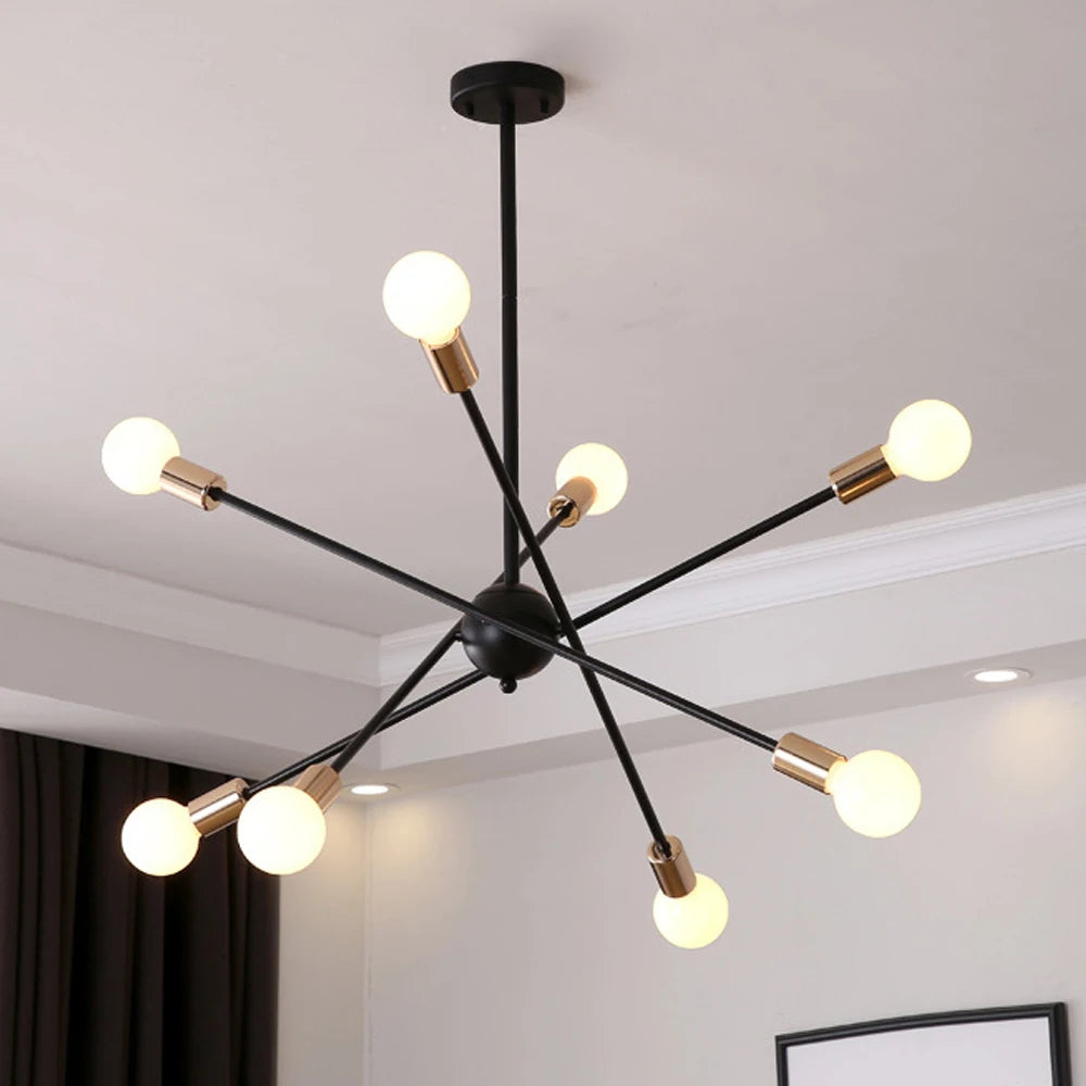 lustre moderne à leds style industriel spoutnik créatif éclairage maison - vue 2 sur 16
