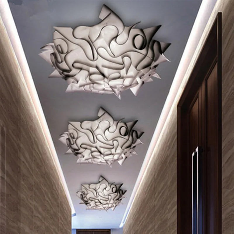 plafonnier led design floral avec télécommande et variateur - vue 6 sur 11