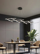lustre led minimaliste moderne avec bandes lumineuses créatives