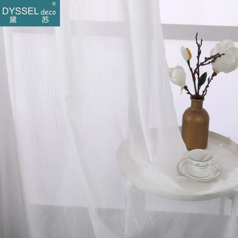 Voilage rayé style européen léger pour salon chambre