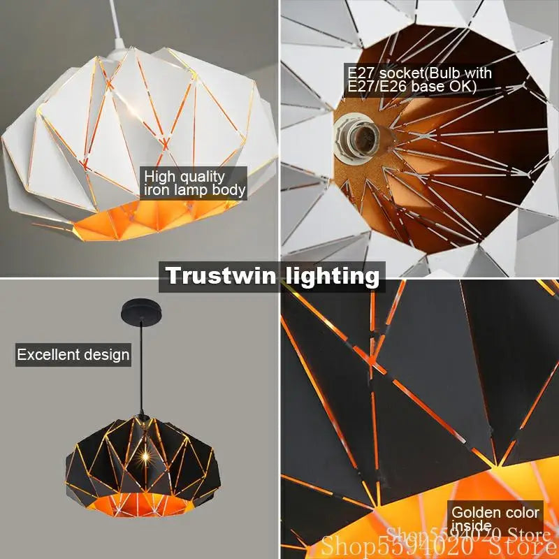 lustre moderne en fer design nordique pour intérieur élégant - vue 6 sur 9