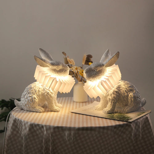 Lampe de table en forme de lapin pour chambre à coucher