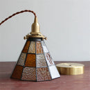 suspension luminaire vintage en laiton et verre pour cuisine