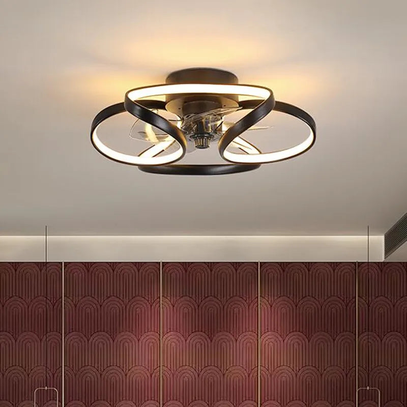 ventilateur de plafond smart led muet trois vitesses 	 style