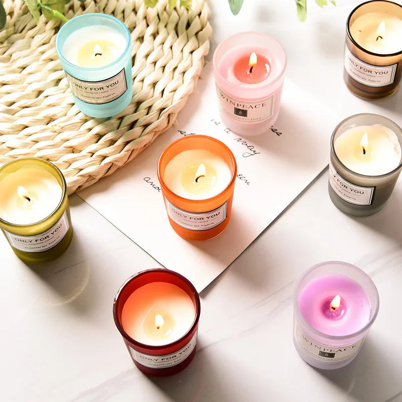 bougie parfumée romantique en cire de soja artisanale avec huiles essentielles - vue 5 sur 26