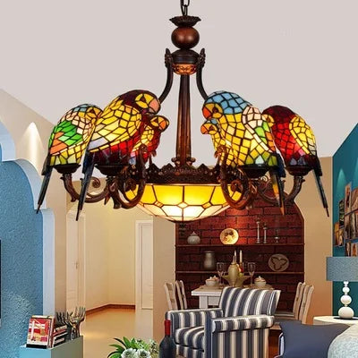 applique murale design en verre coloré motif perroquet - vue 10 sur 20