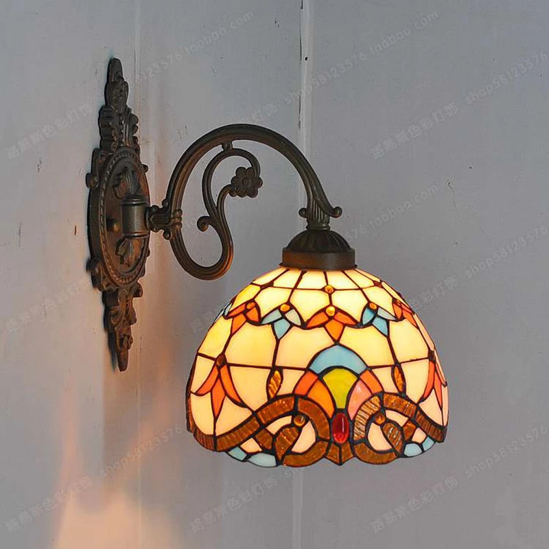 applique murale baroque américaine style tiffany pour éclairage décoratif - vue 5 sur 15