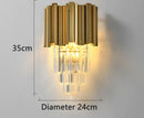 Crystal Wall Light, Gold Black Finish Wall Sconce, Modern K9 Crystal Drops Shade Wall Lamp Bedroom Living Room Lighting