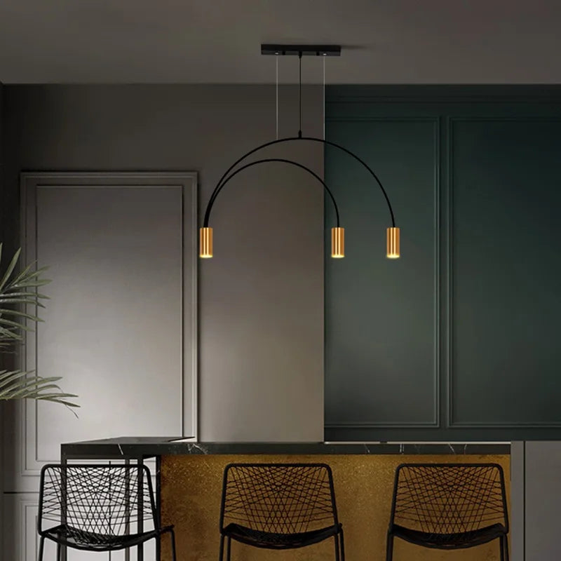 suspension moderne à trois têtes design créatif et élégant - vue 5 sur 27