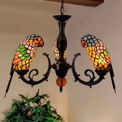 applique murale design en verre coloré motif perroquet - vue 11 sur 20