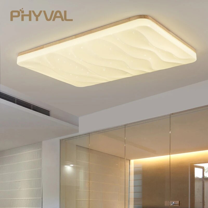 plafonnier bois japonais nordique led ambiance - vue 4 sur 10