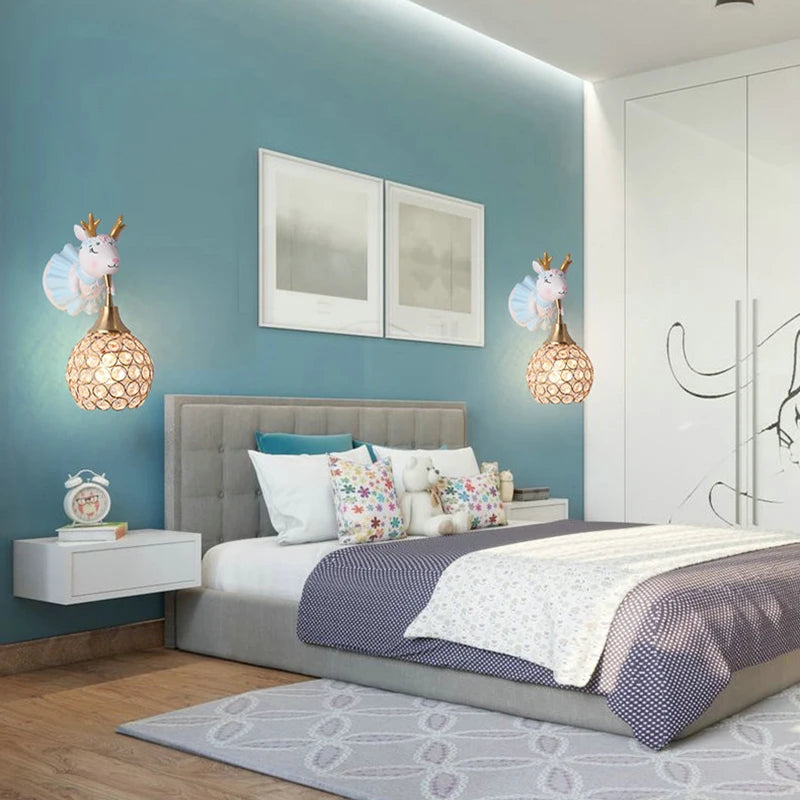 applique murale design animal éléphant et cerf pour enfants - vue 3 sur 10
