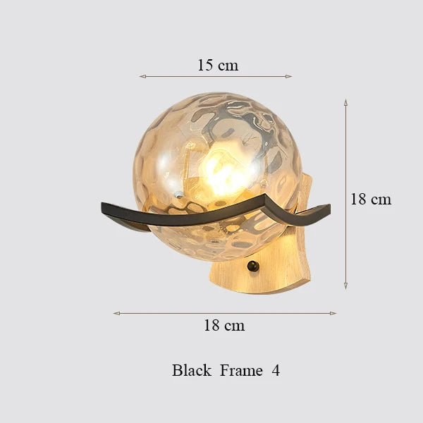 applique murale moderne en bois design lumineux décoratif en forme de lune - vue 8 sur 21