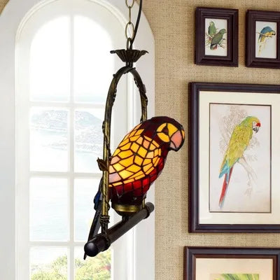 applique murale design en verre coloré motif perroquet - vue 14 sur 20