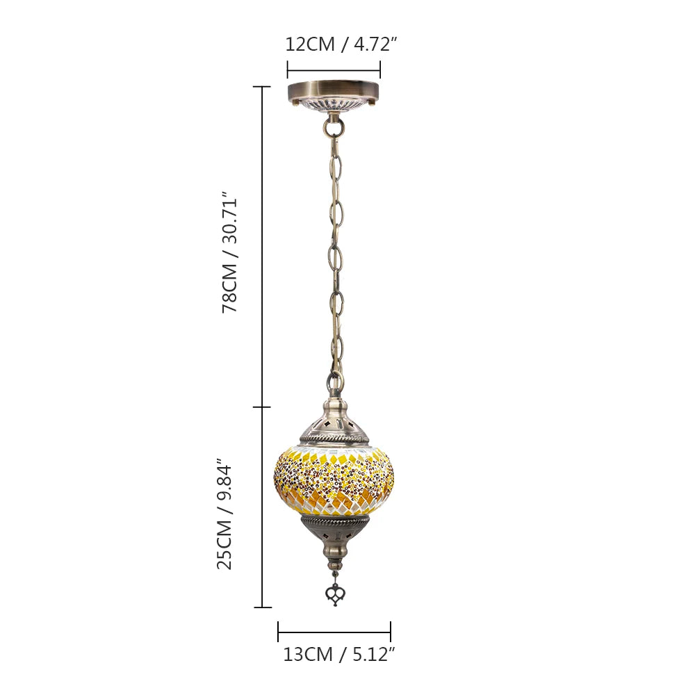 suspension turque en verre mosaïque artisanale décoration méditerranéenne - vue 19 sur 27