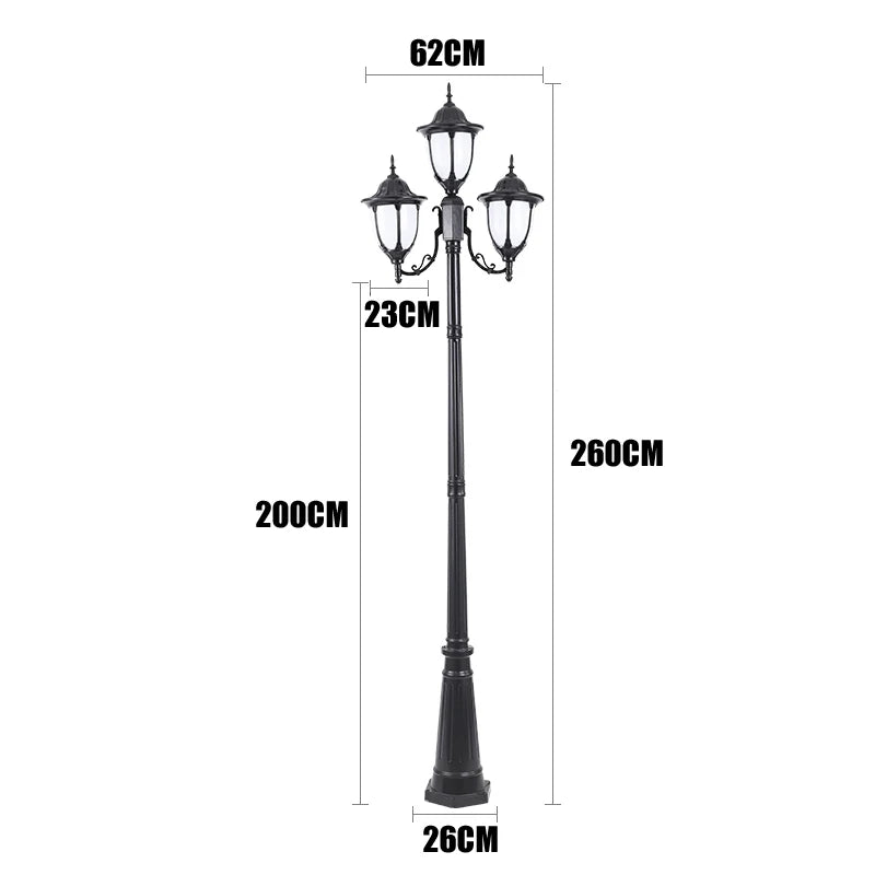lampe de jardin européenne quatre têtes étanche pour extérieur - vue 12 sur 12